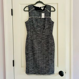 NWT J.Crew Factory Sleeveless Tweed Sheath Dress